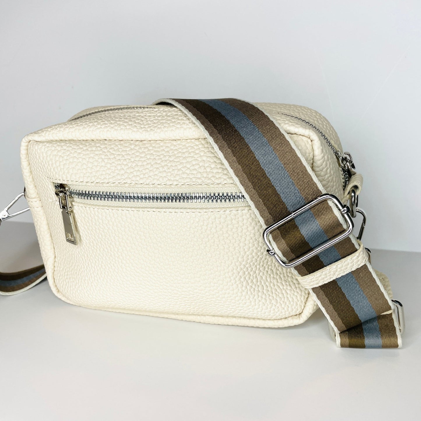 Anna Crossbody Belt Bag Purse- Cream - Gray Bird