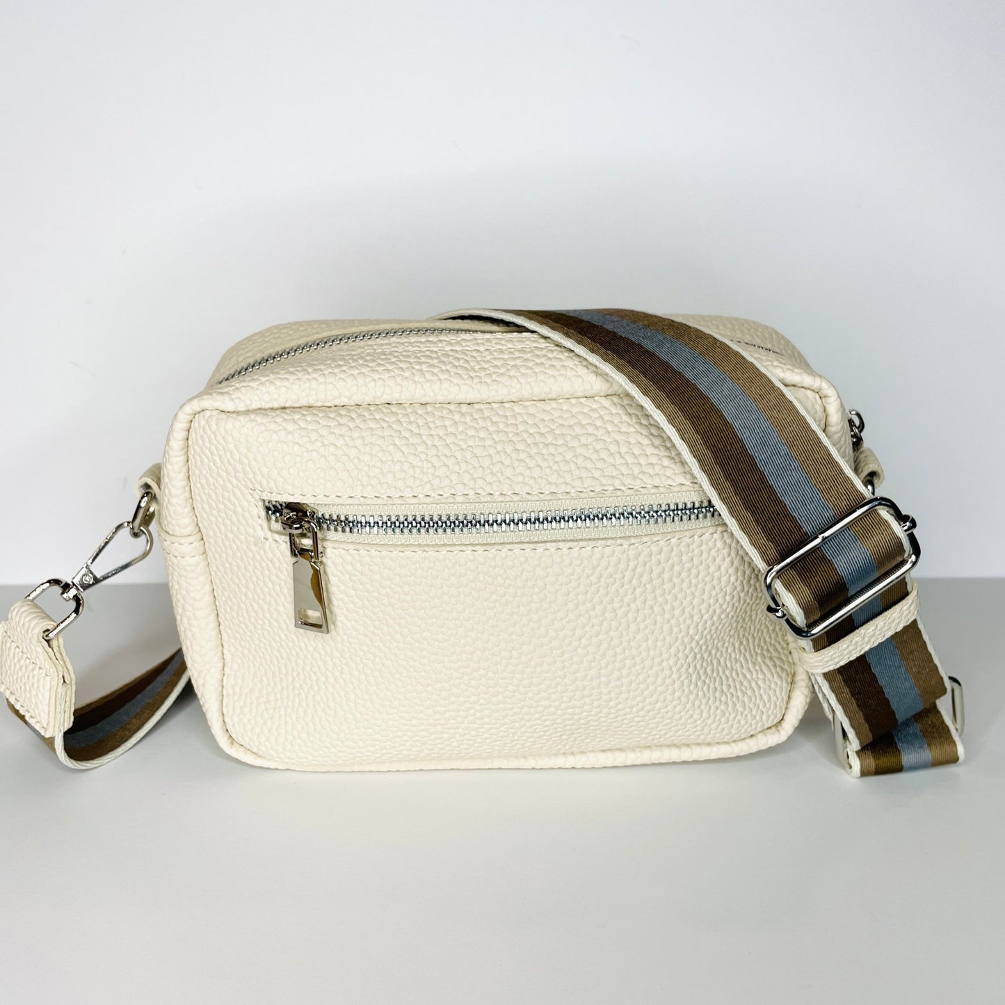 Anna Crossbody Belt Bag Purse- Cream - Gray Bird