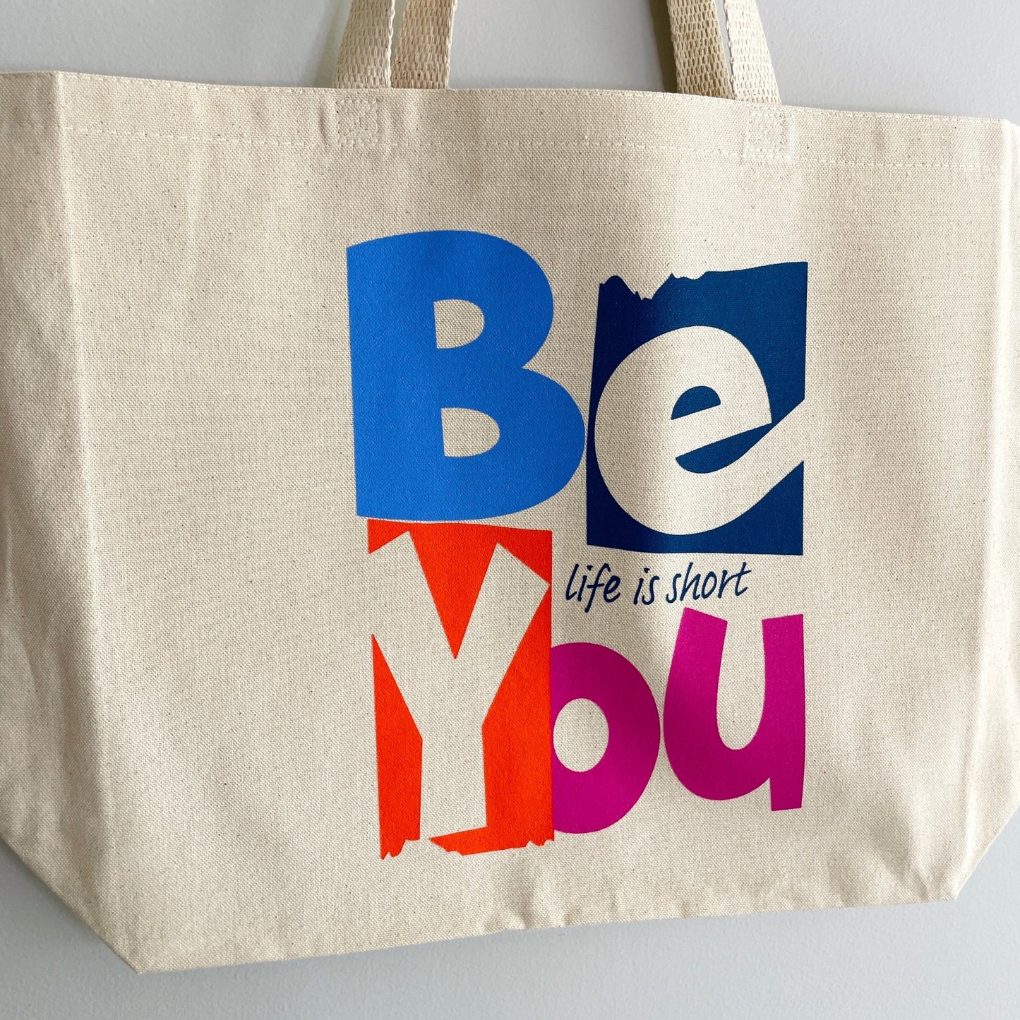 Be You Bold Canvas Tote Bag - Gray Bird Label