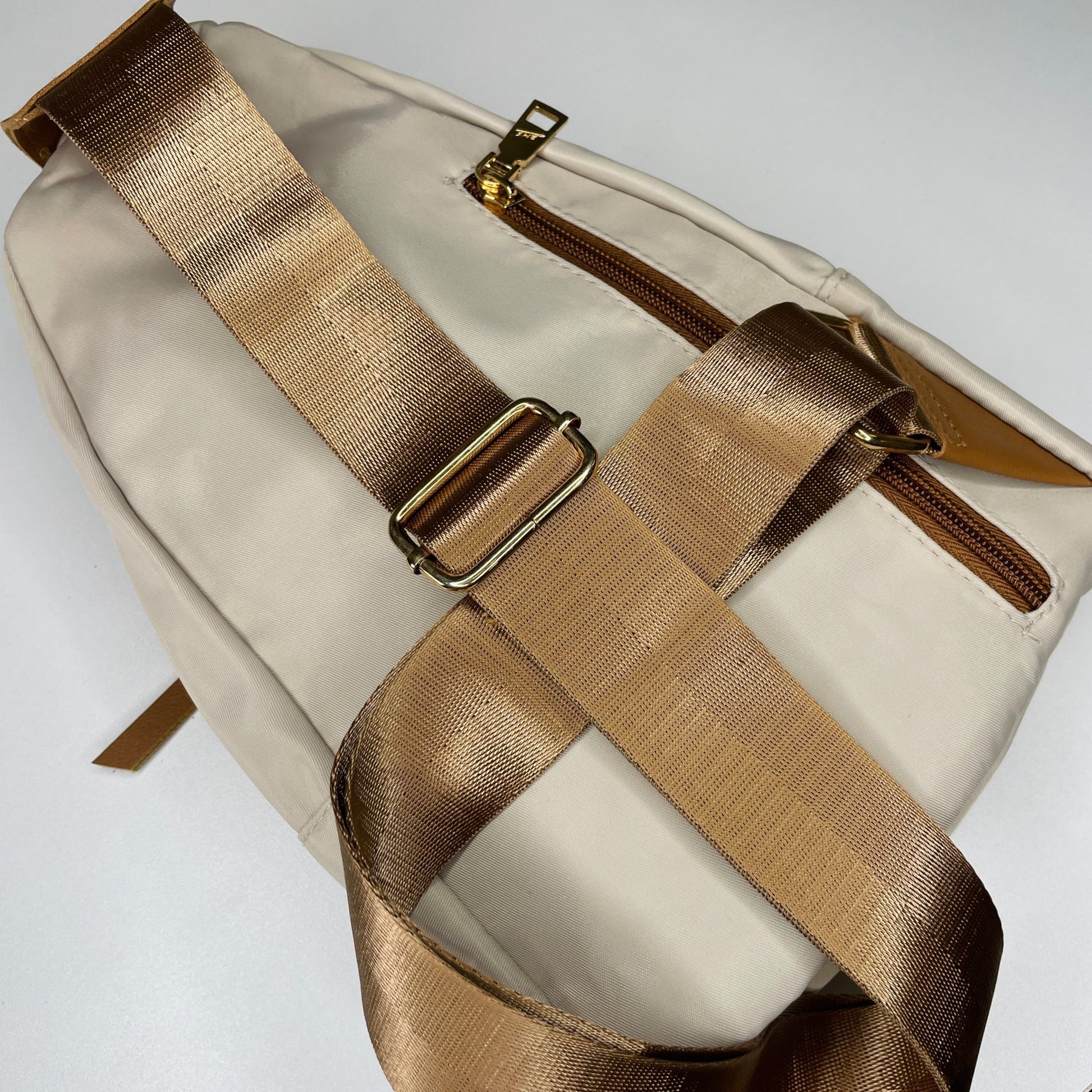 Mila Khakis & Cognac Sling Crossbody Bag - Gray Bird Label