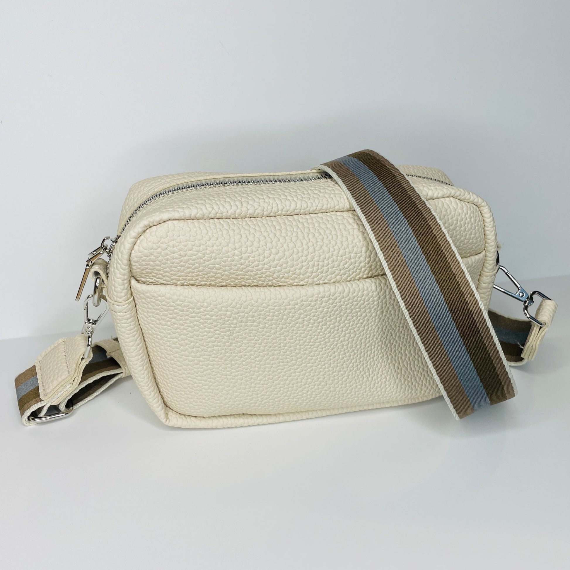 Anna Crossbody Belt Bag Purse- Cream - Gray Bird
