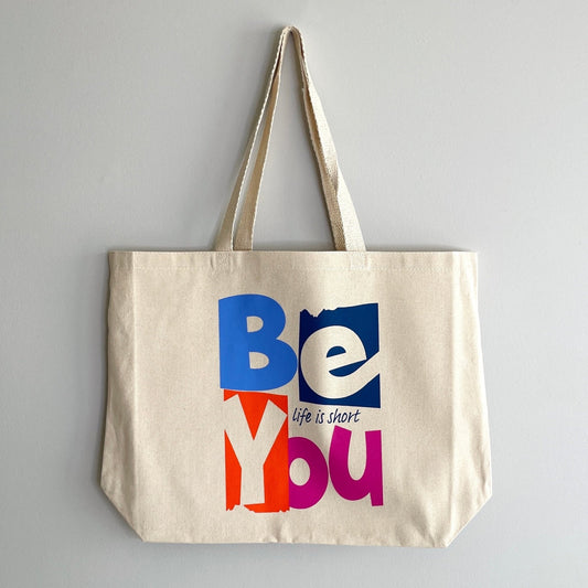 Be You Bold Canvas Tote Bag - Gray Bird Label